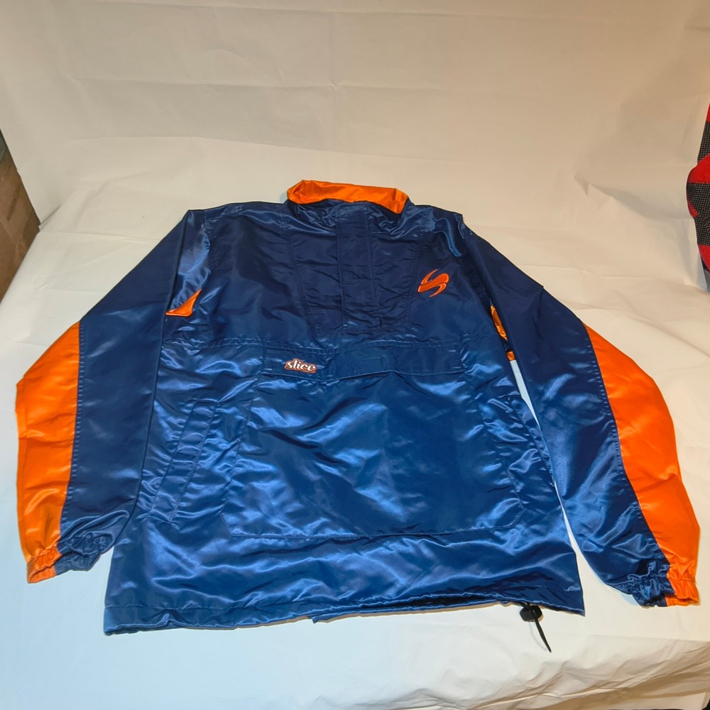 Vintage 90s Slice Orange Soda PepsiCo Windbreaker Jacket Navy‎ Orange Mens XL